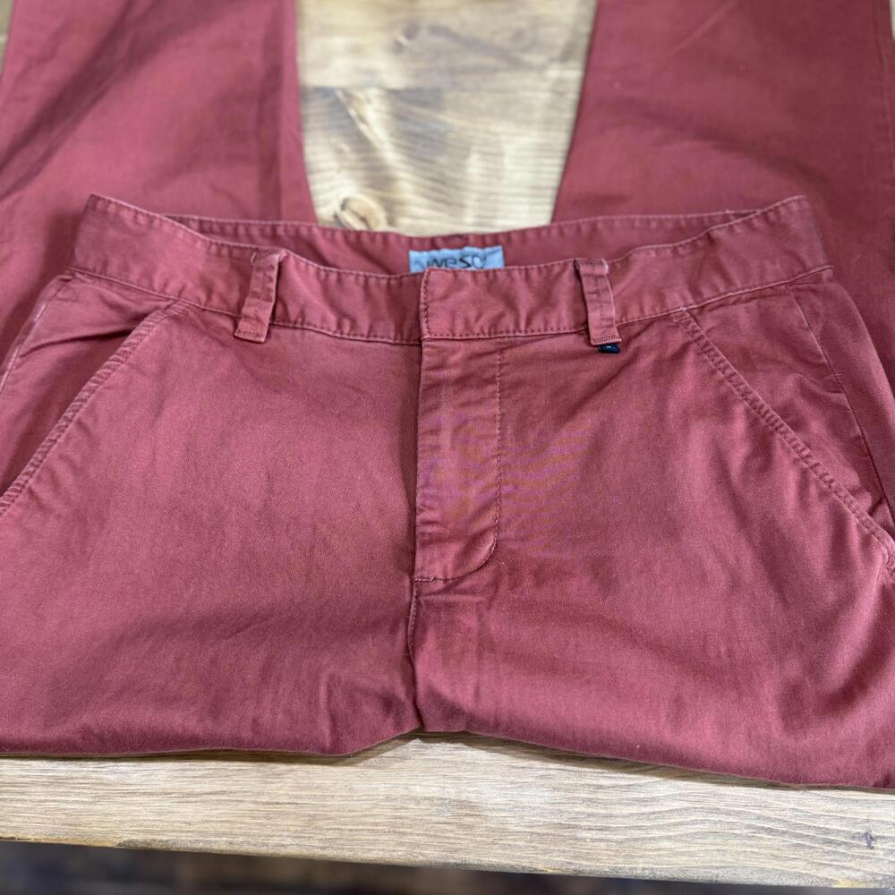 WESC Men’s EDDY Casual‎ Dress Pants Size 32x32.  Red rust clay. Sweden Swedish.